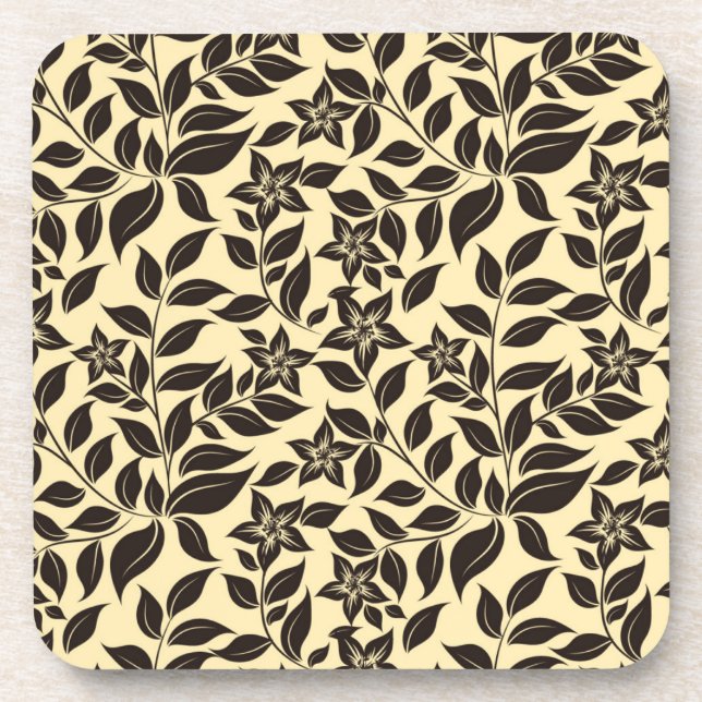 Porta-copo Padrão de Folhas Florais-47566 (Frente)