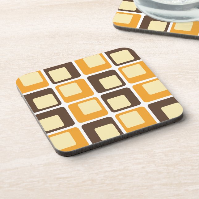 Porta-copo Padrão de Formas Retro Quadradas 70s (Left Side)
