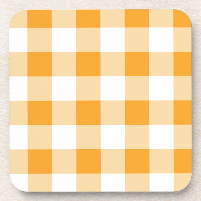 Porta-copo Padrão de Gingham Amarelo (Frente)