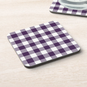 Porta-copo Padrão de Gingham Púrpura e Branca