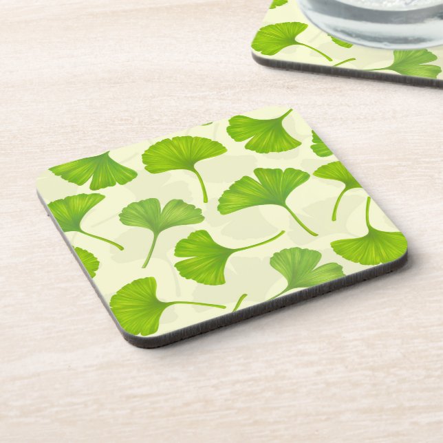 Porta-copo Padrão de ginkgo em branco (Left Side)