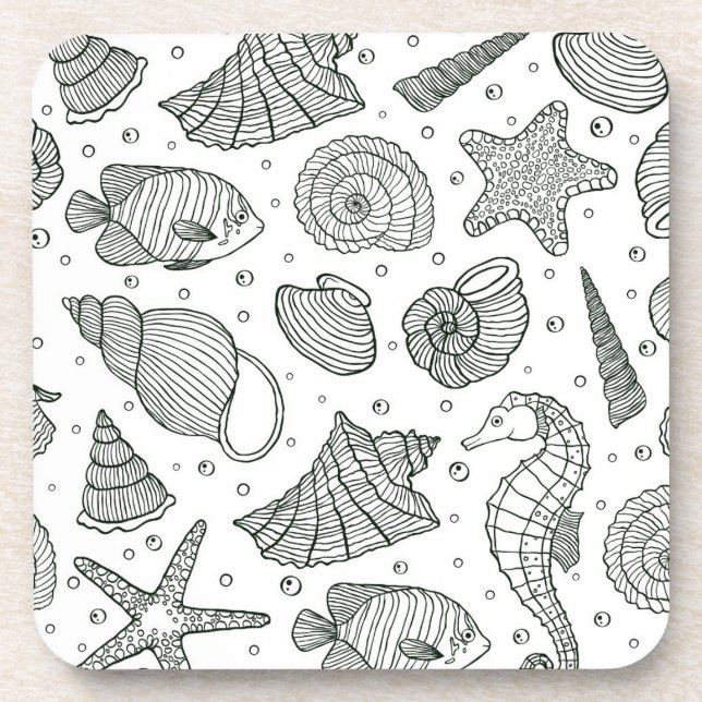 Porta-copo Padrão de Habitantes Oceanos 3 (Frente)