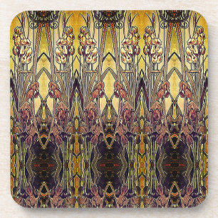 Porta-copo Padrão de íris art nouveau em bronze dourado verme