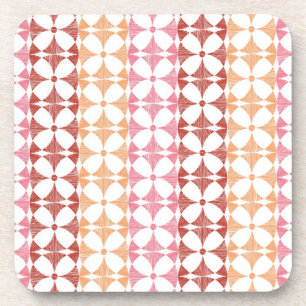 Porta-copo Padrão de listras vermelhas geométricas