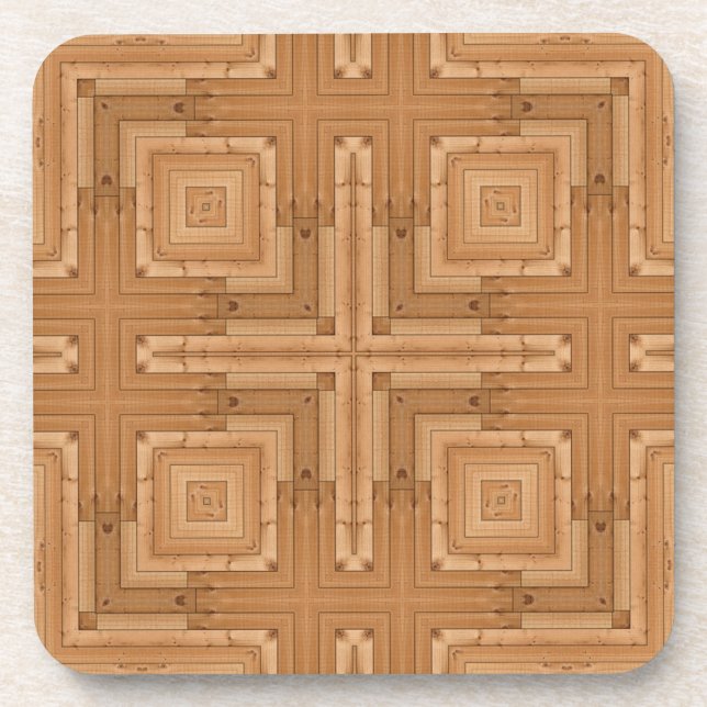Porta-copo Padrão de madeira elegante (Frente)
