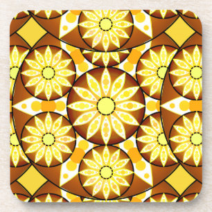 Porta-copo Padrão de mandala, tons de marrom e ouro