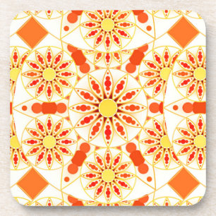 Porta-copo Padrão de mandala, vermelho de tijolo, ferrugem,