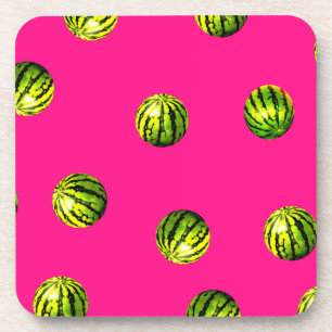Porta-copo padrão de melancia rosa