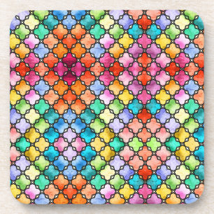Porta-copo Padrão de mosaico arco-íris