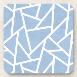 Porta-copo Padrão de mosaico branco e azul pálido