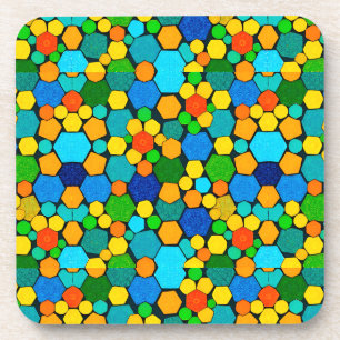 Porta-copo Padrão de mosaico geométrico abstrato