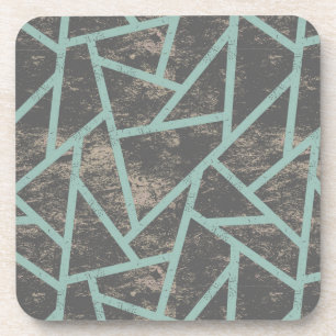 Porta-copo Padrão de mosaico verde-claro e cinza