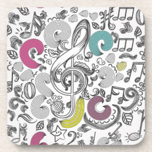 Porta-copo Padrão de música