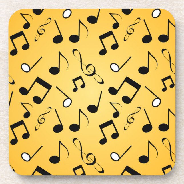 Porta-copo Padrão de notas de música (Frente)