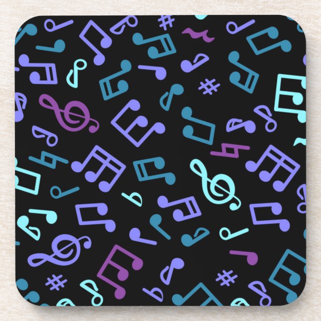 Porta-copo Padrão de notas de música (Frente)