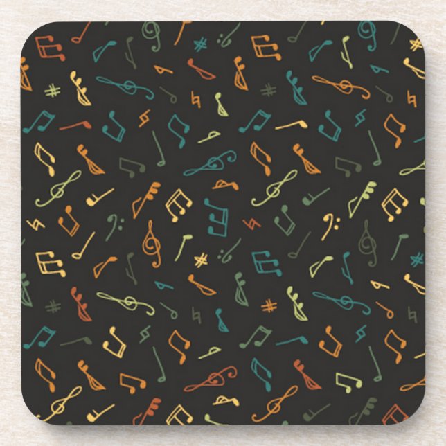 Porta-copo padrão de notas musicais (Frente)