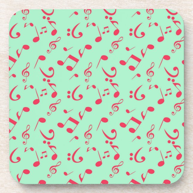 Porta-copo Padrão de notas musicais (Frente)