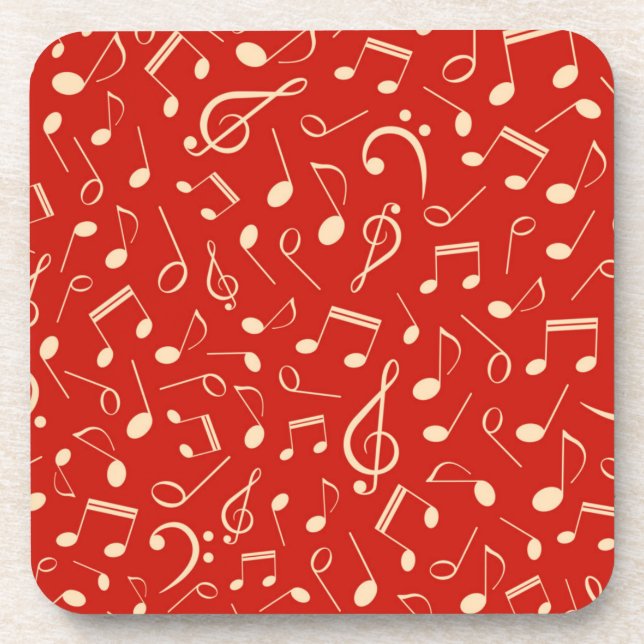 Porta-copo Padrão de notas musicais (Frente)