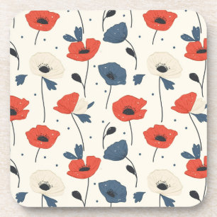 Porta-copo Padrão de papilas de aquarela - Vermelho, Azul e B