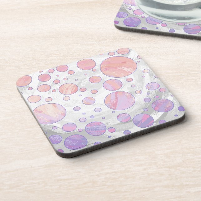 Porta-copo Padrão de Pontos Rosa Claro (Left Side)