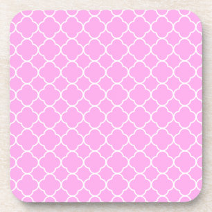 Porta-copo Padrão De Quatrefoil Cor-De-Rosa E Branco