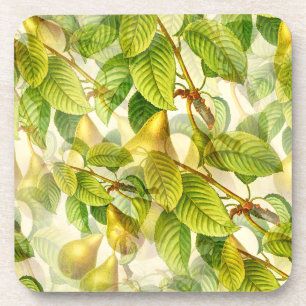 Porta-copo Padrão de Ramais e Peras de Árvore 
