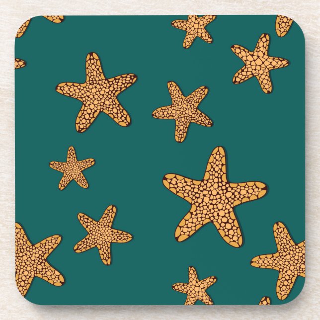 Porta-copo Padrão de Starfish Laranja (Frente)
