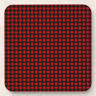 Porta-copo Padrão de Tecido Preto Vermelho