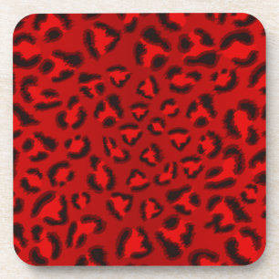 Porta-copo Padrão de textura de leopardo rosa.