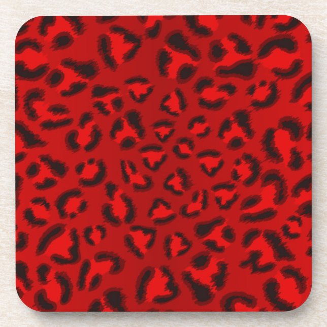 Porta-copo Padrão de textura de leopardo rosa. (Frente)