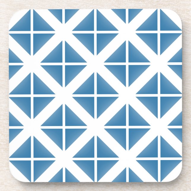 Porta-copo Padrão de triângulo de tendência azul (Frente)