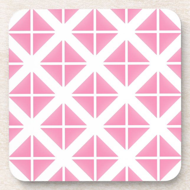 Porta-copo Padrão de Triângulo de Tendência Rosa (Frente)