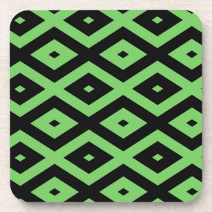 Porta-copo Padrão de verde limão e diamante preto