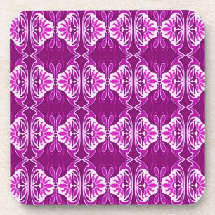 Porta-copo Padrão de wallpaper Art Deco - roxo profundo e br