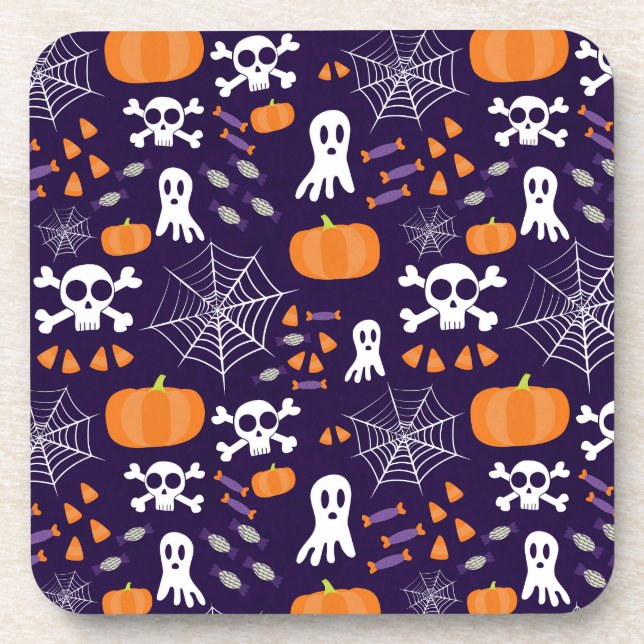 Porta-copo Padrão Divertido de Halloween (Frente)