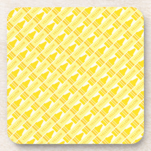 Porta-copo Padrão Divertido de Lápis de Cor Amarelo