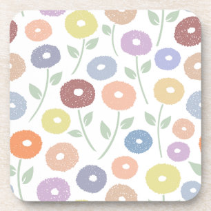 Porta-copo Padrão Flor Fuzzy Lg Pastéis em Branco