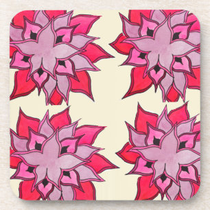 Porta-copo Padrão floral arte flor de rosa