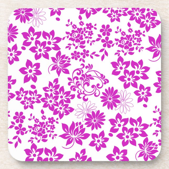 Porta-copo Padrão floral D02.rosa.b (Frente)