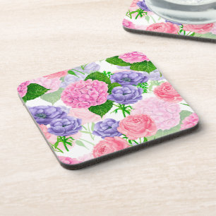 Porta-copo Padrão floral de aquarela