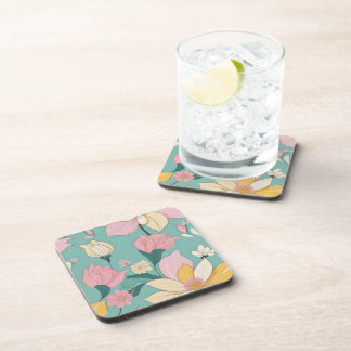 Porta-copo Padrão floral de cor pastel mole