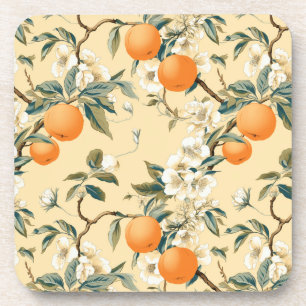Porta-copo Padrão Floral De Grove Laranja Inspirado Na Vintag