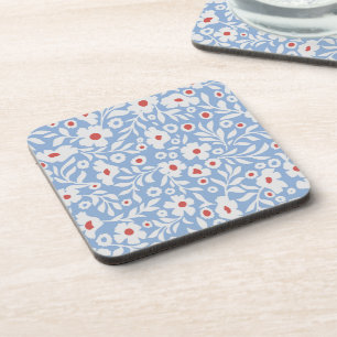 Porta-copo Padrão Floral do Woodblock