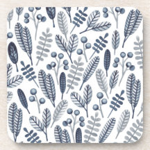 Padrão Floral Escandinavo Branco Moderno