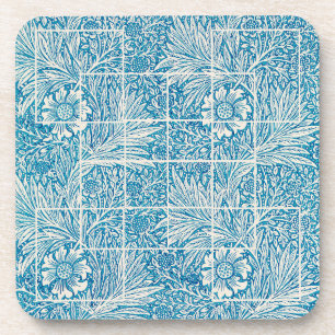 Porta-copo Padrão Floral Ornamental Azul e Branco