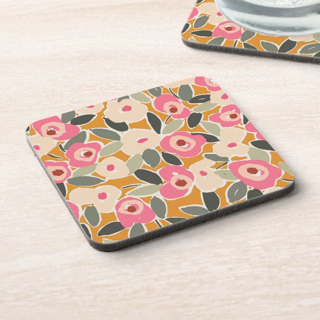 Porta-copo Padrão Floral Ousado Desenhado à Mão com Tinta - P (Left Side)