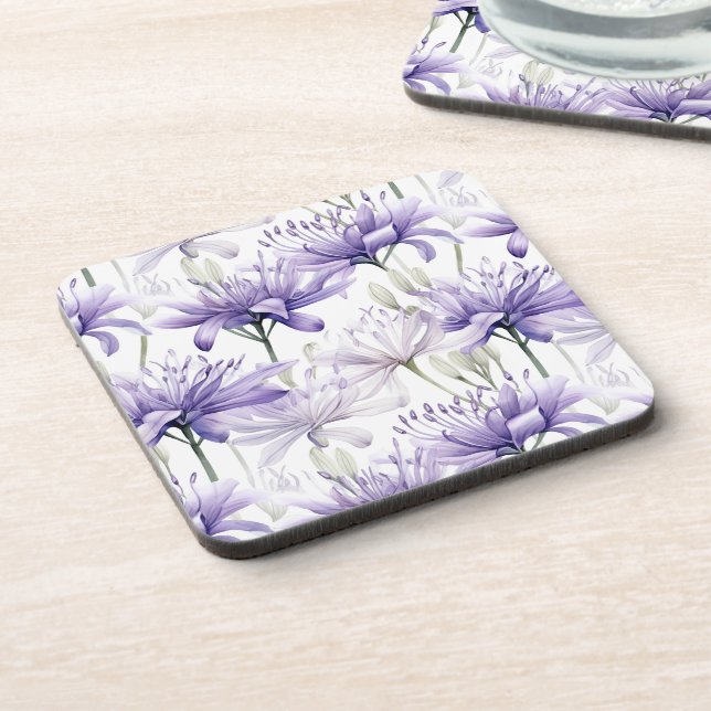 Porta-copo Padrão Floral Púrpura da Mola de Água (Left Side)