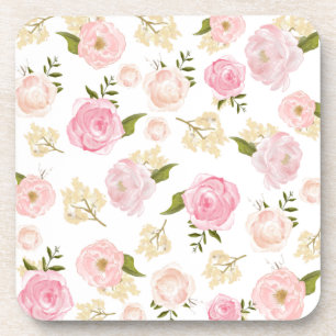 Porta-copo Padrão Floral Romântico De Pêonias De Cores Aquáti
