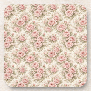 Porta-copo Padrão Floral Sem Costura Rosa Vintage Elegante