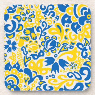 Porta-copo Padrão Folclore com cores de bandeira ucraniana